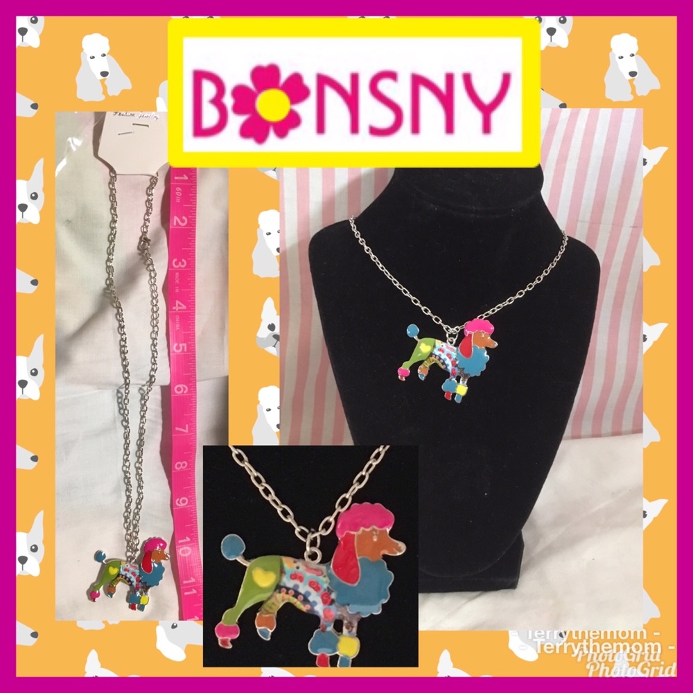 BONSNY Boho Pink Poodle pendant